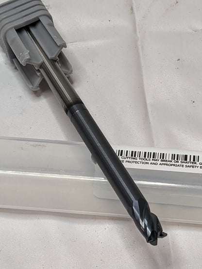 HARVEY TOOL Corner Radius End Mill: 1/4 Dia, 3/8 LOC, 1/64 Radius 54916-C6