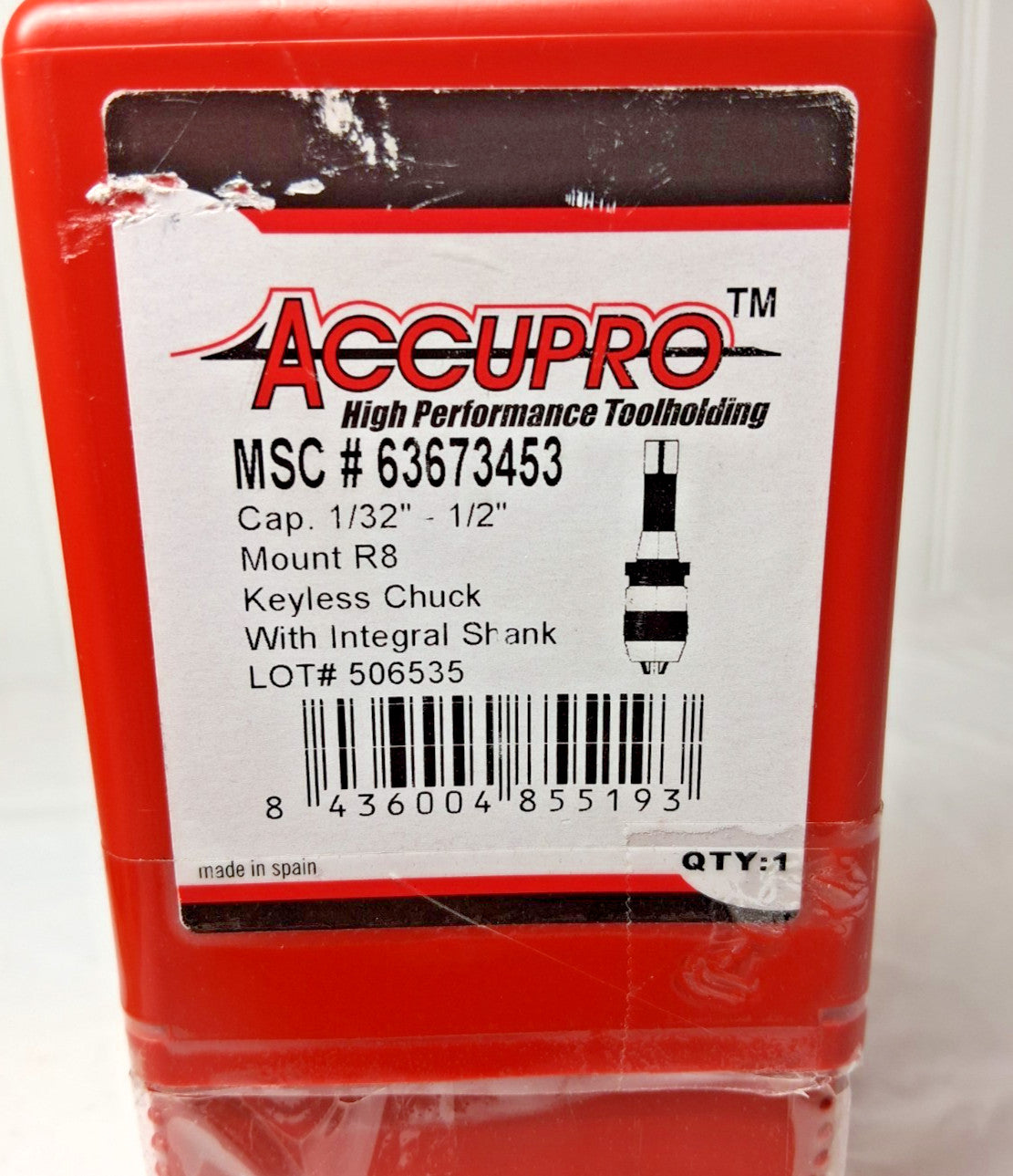 Accupro Steel Keyless Drill Chuck 1/32-1/2" Cap Integral Shank Mount 636734