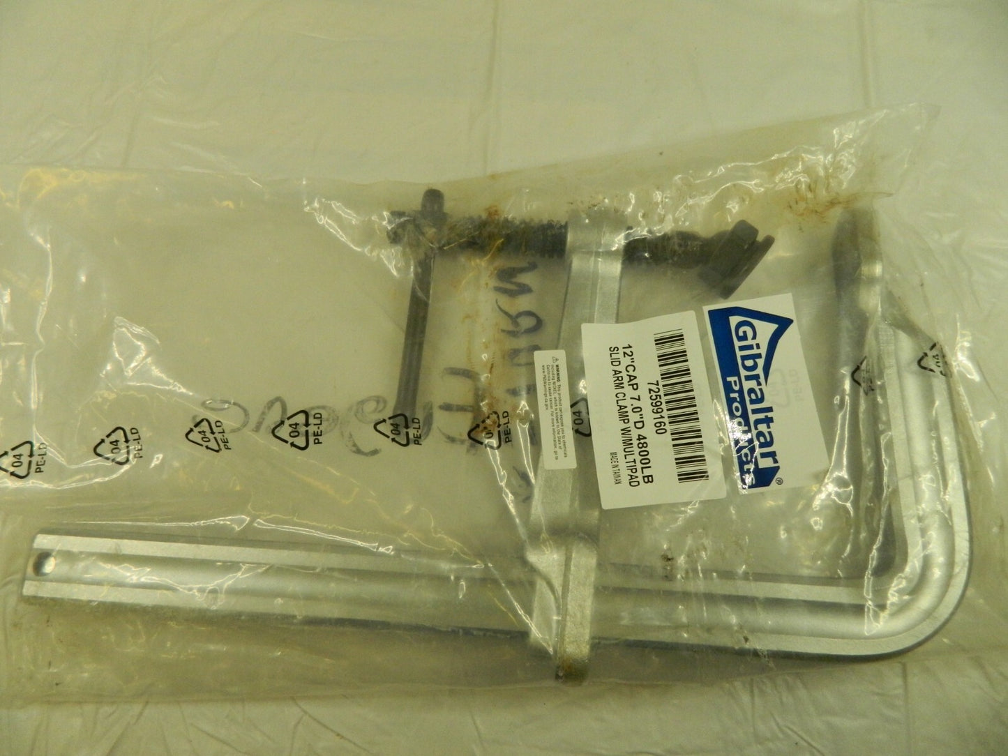 GIBRALTAR Sliding Arm Bar Clamp: 7 Throat Depth SS30C