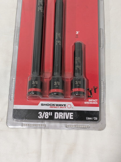 Milwaukee Tool 3 Pc. SHOCKWAVE Impact Duty 3/8" Drive Extension Set 49-66-6