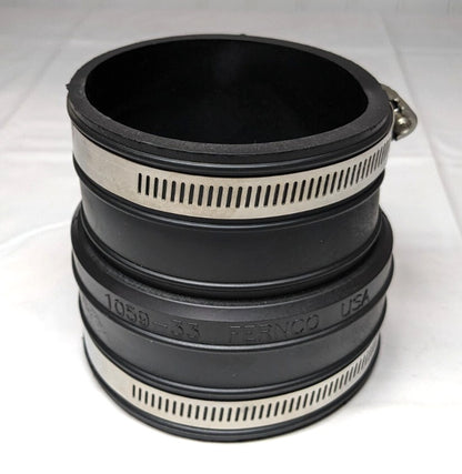 FERNCO Flexible Pipe Coupling with Clamp 3" Socket To 3" Pipe  *QTY 2*  1059-33