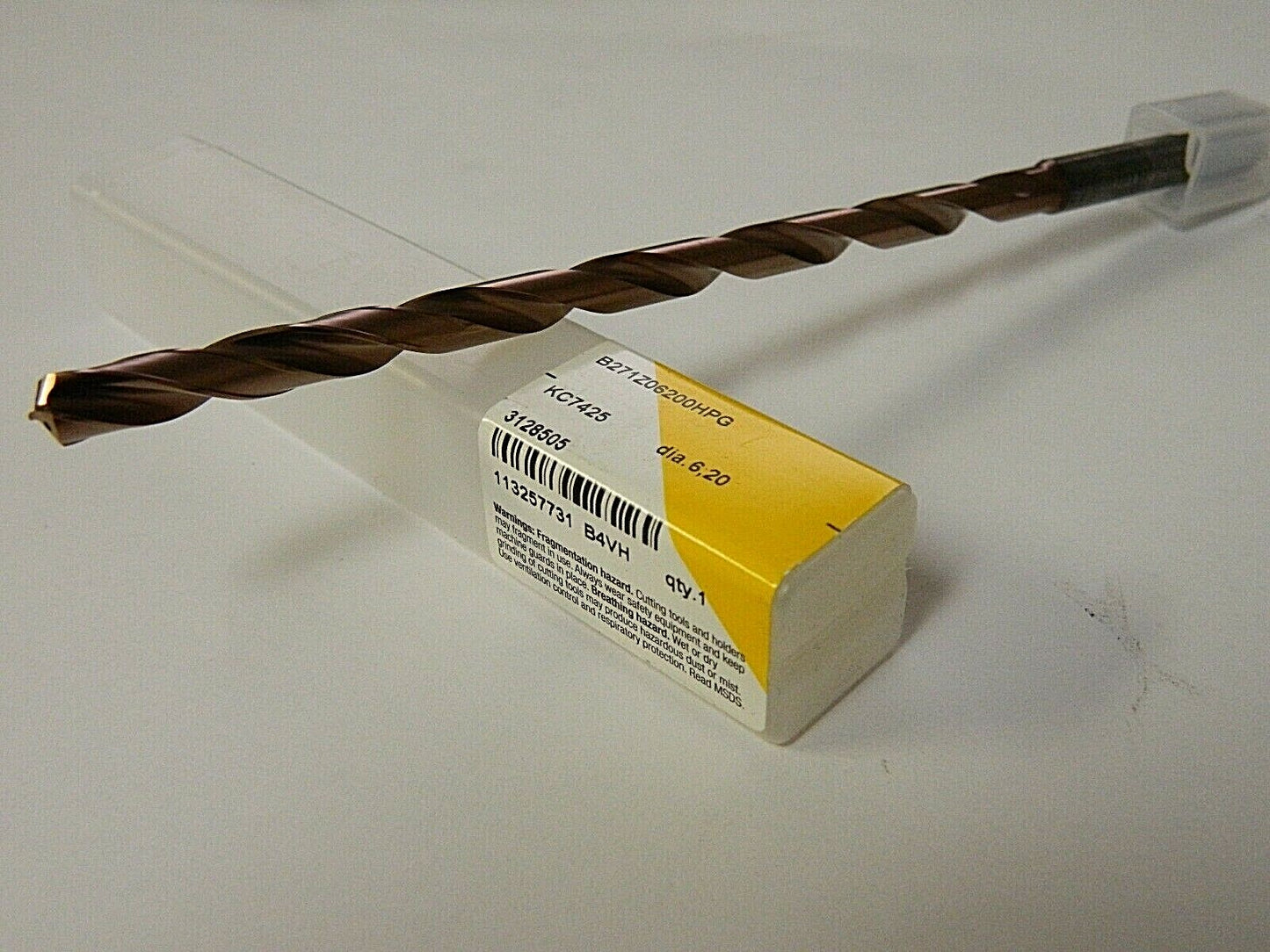 Kennametal Solid Carbide Extra Length Drill Bit 6.2mm 135° 2 Flute 3128505