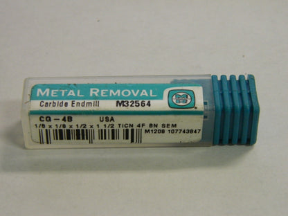 Metal Removal Ball End Mill 1/8" x 1/8" x 1/2" x 1-1/2" 4 Fl