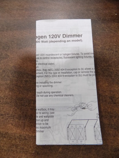 Lutron D-603P-IV Rotary Dimmer Push On/Off 3-Way Ivory