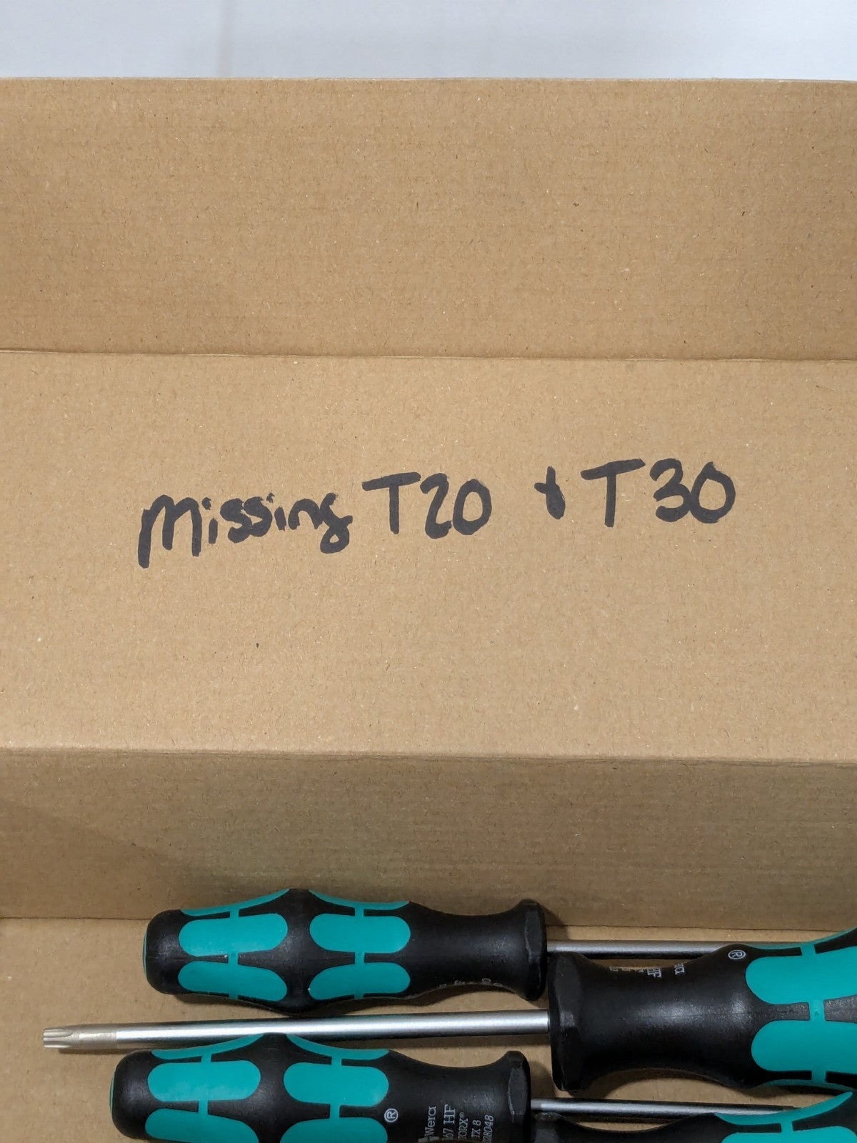 WERA 4 Piece T8 to T25 Torx Driver Set 05345221001 MISSING T20 & T30