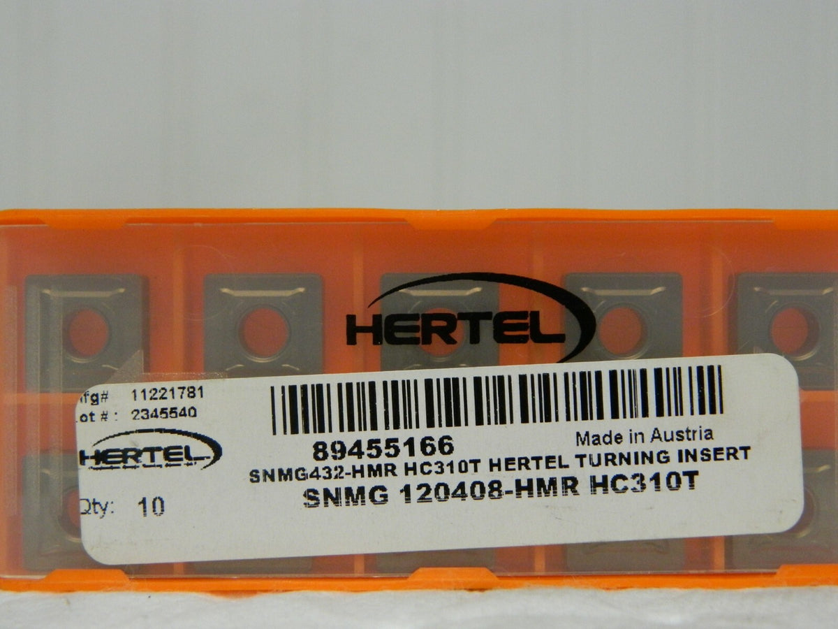 Hertel Carbide Turning Insert SNMG432 HMR Grade HC310T QTY 10 89455166