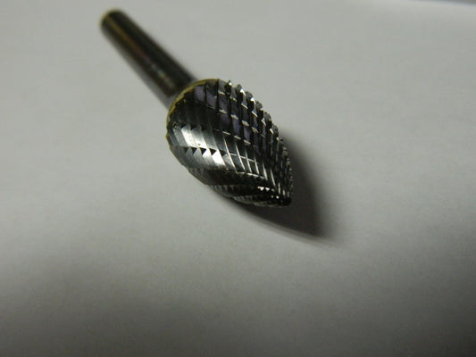 SGS PRO SG-13, 1/2″ Cut Diam, 1/4″ Shank Diam, Carbide Double Cut Tree Burr