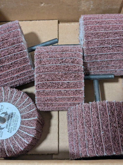 Wurth Mounted Flap Wheel: 3" Dia, 2" Face Width, 80 Grit Box of 5 898009