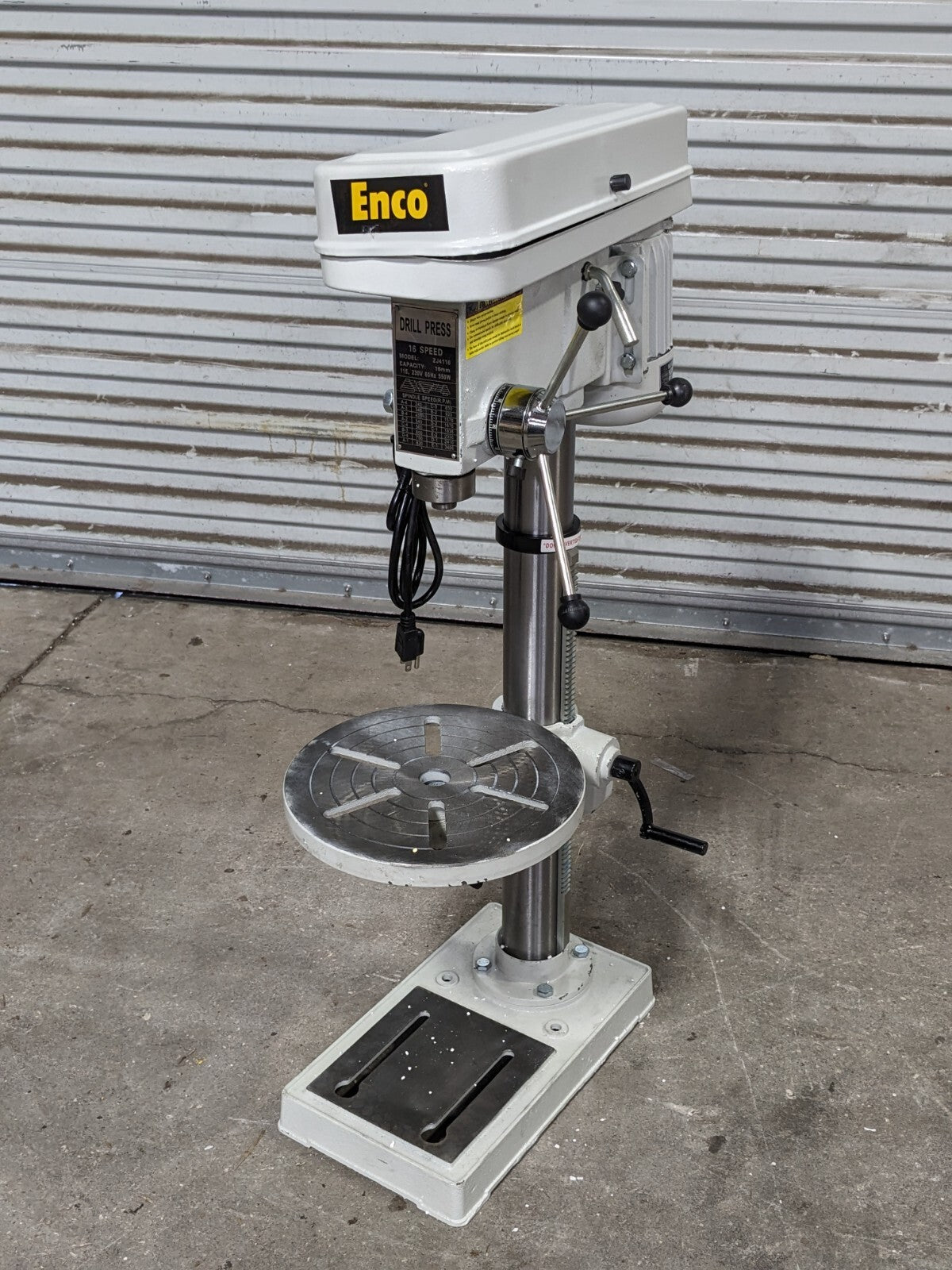 Enco Step Pulley Floor Drill Press 13" Swing 16-Speed 250 - 3100 RPM 115v