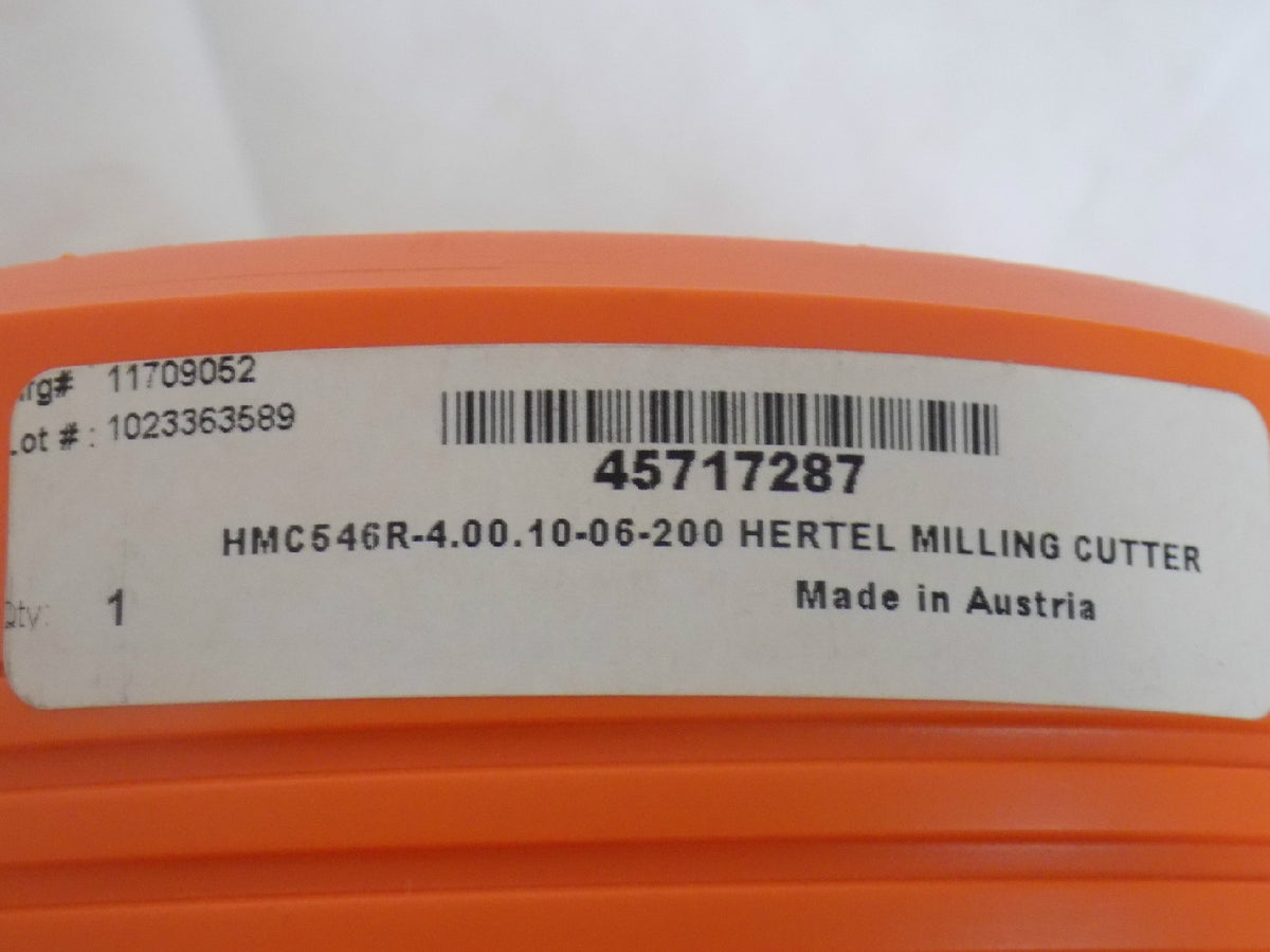 Hertel 4" Cut Diam Indexable Angle Face Mill Cutter  45717287