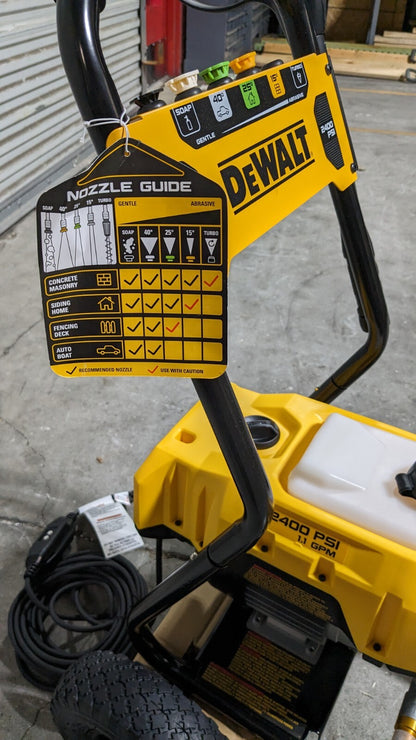 DEWALT Pressure Washer 1.1 GPM Electric 5 Quick-Connect Nozzles DWPW2400