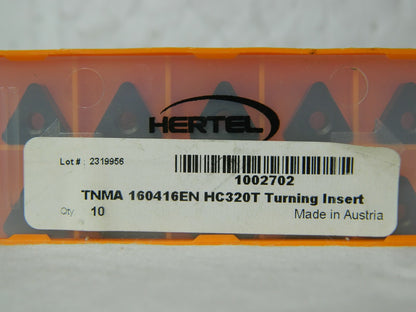 Hertel TNMA334 HC320T Carbide Turning Insert Qty 10 1002702