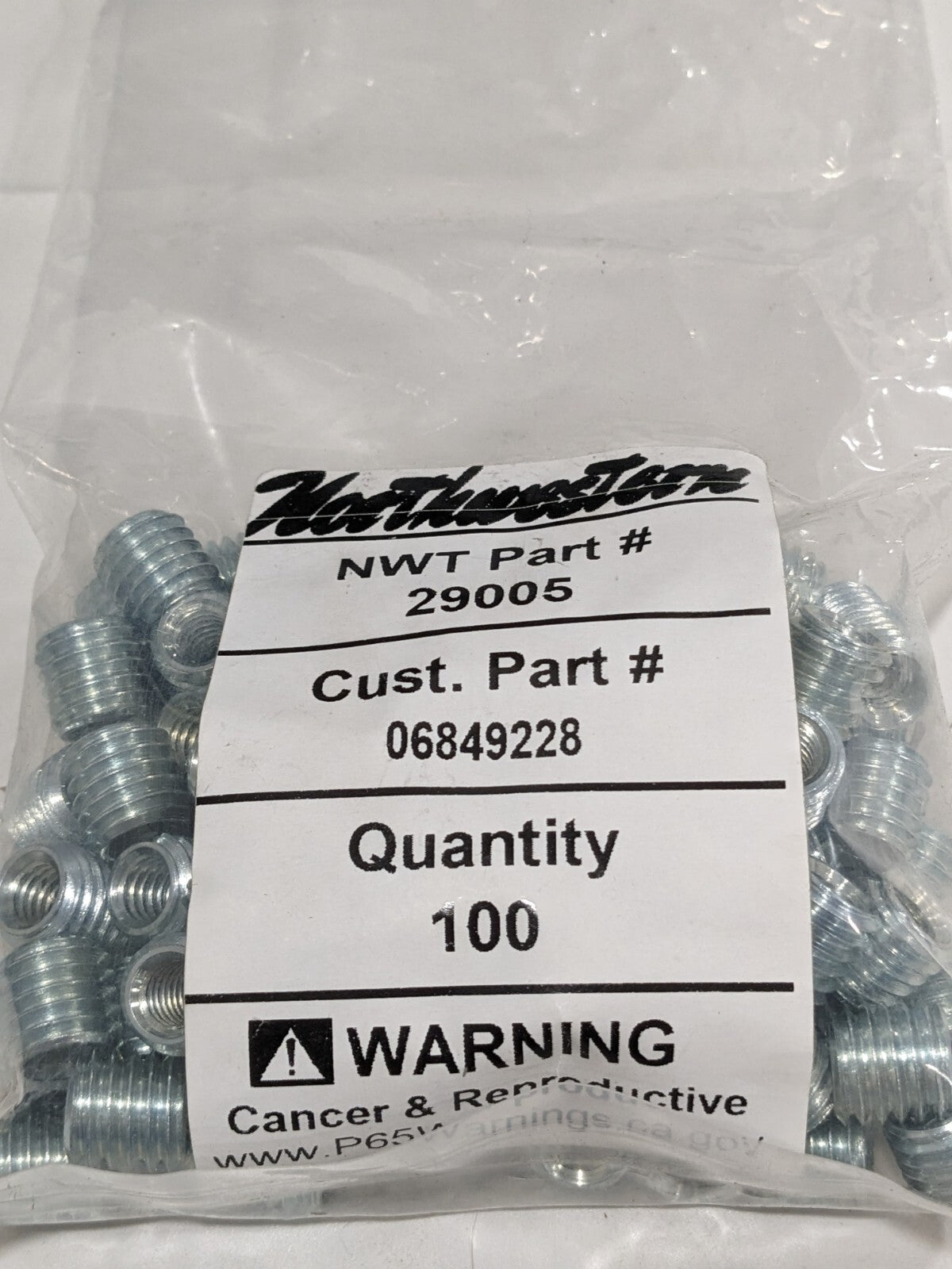 Northwestern Thread Locking Insert: 5/16-18 Internal Thread Qty 100 06849228