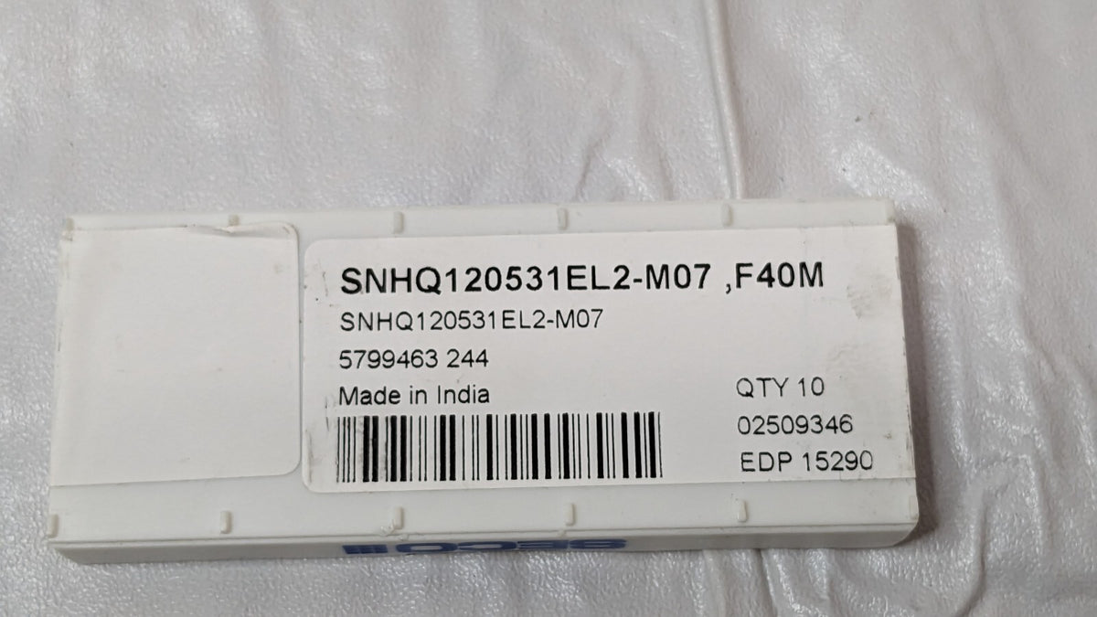 Seco Carbide Milling Inserts TiAlN & TiN SNHQ120531EL2-M07 F40M Qty 10 02509