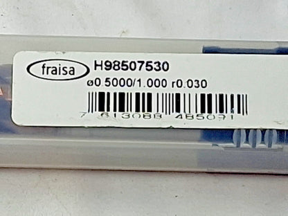 Fraisa Carbide Corner Radius End Mills 1/2" Dia 1" LOC 4FL H98507530