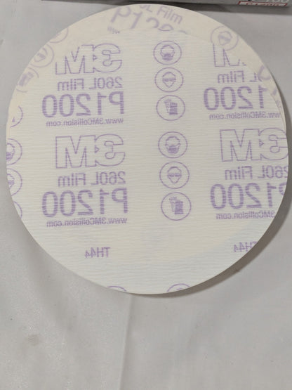 3M 6" Dia PSA Disc: 1200 Grit, Aluminum Oxide Box of 100 7000044716