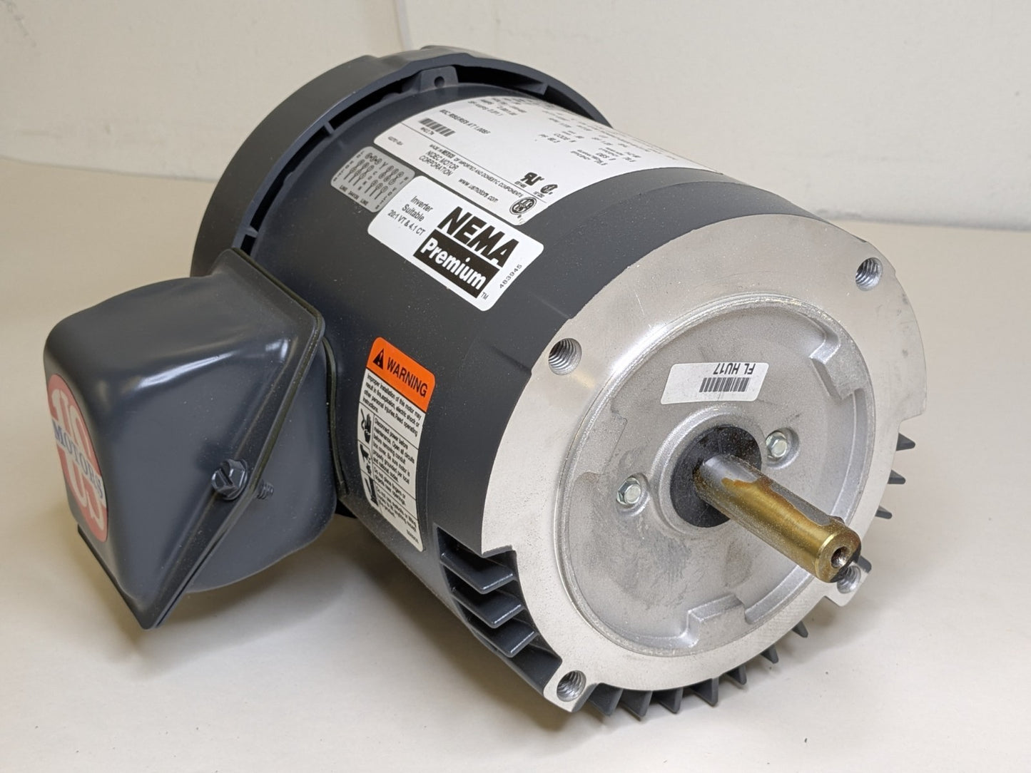 US Motors General Purpose AC Motor 1/2 HP 230/460v 3 Phase 1770 RPM 56C Frame
