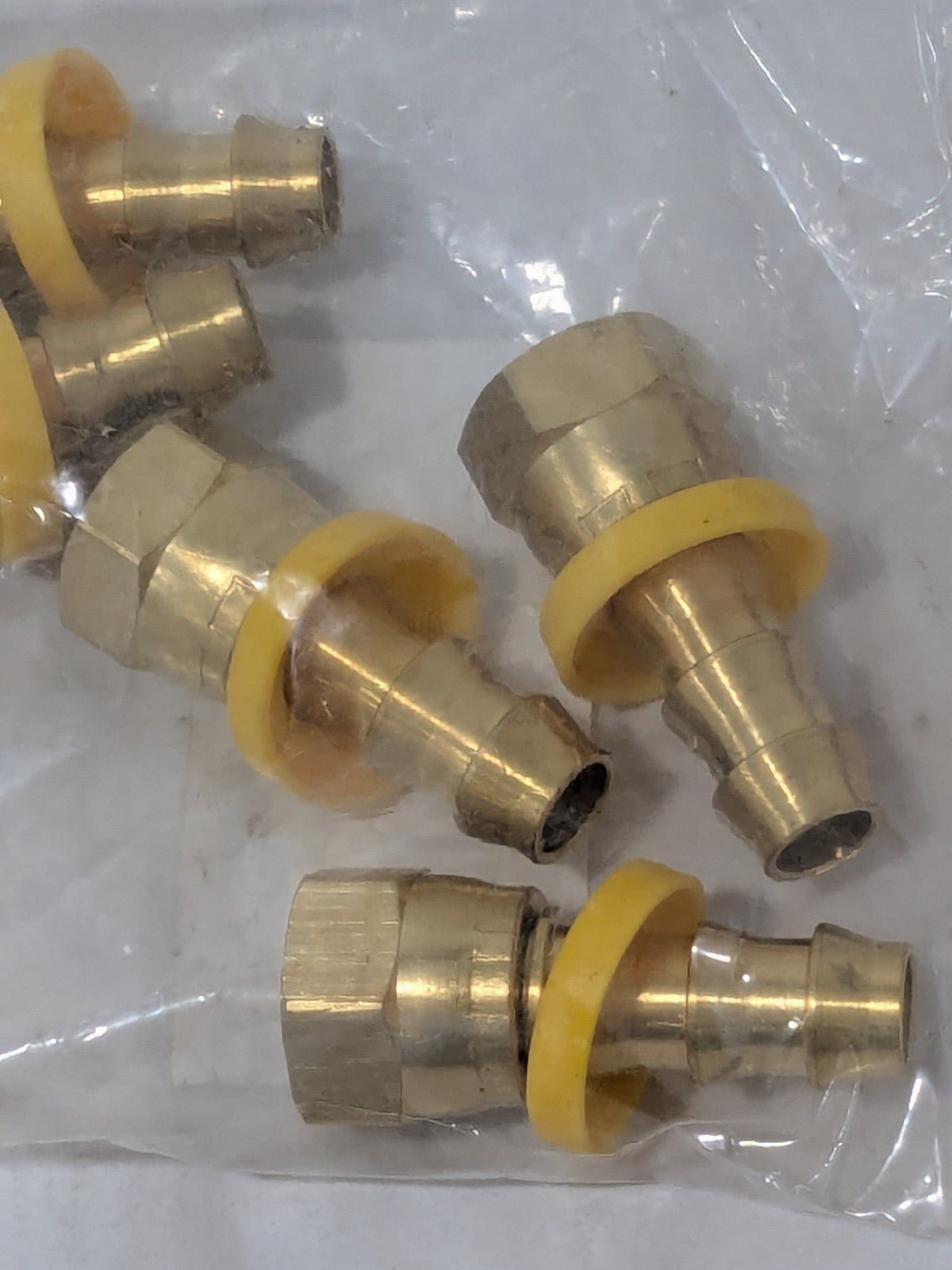 Barbed Push-On Hose Female Connector: 9/16" UNF, Brass Qty 5 38212866