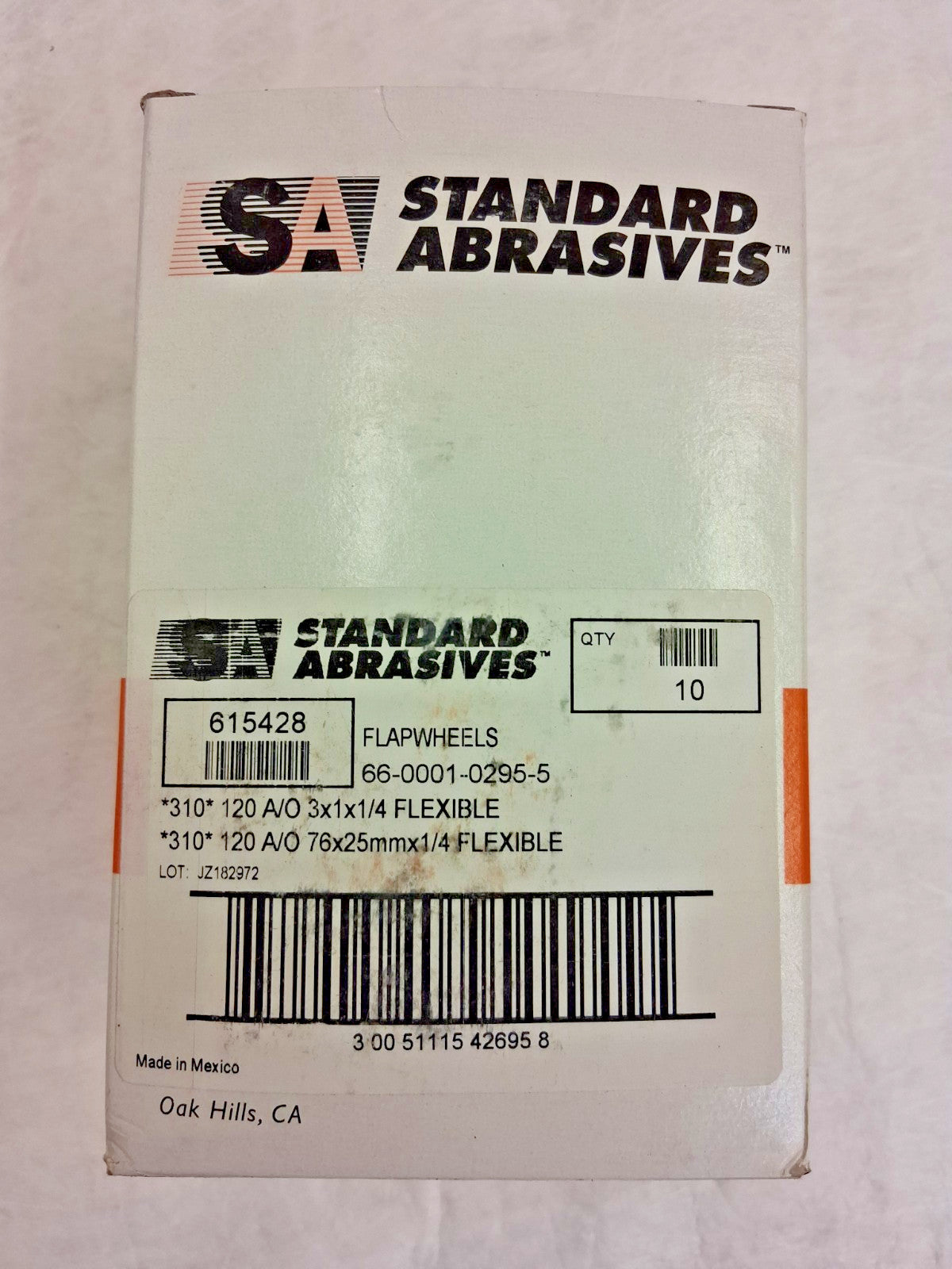Standard Abrasives Flexible Flap Wheels QTY10 3"x1"x1/4" 7010299502