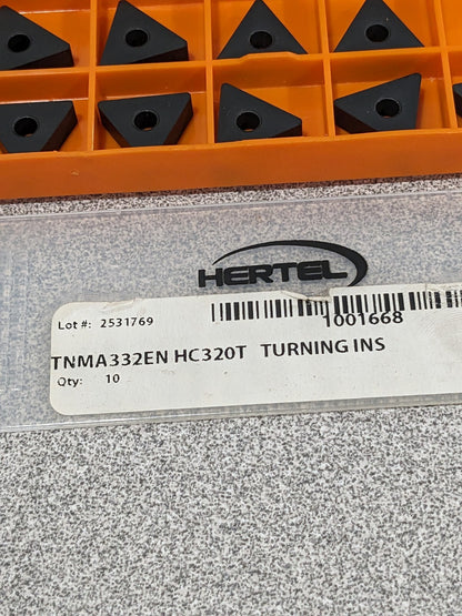 Hertel TNMA332EN HC320T Carbide Turning Insert Qty 9 1001668