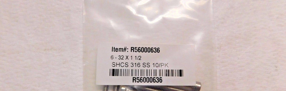 Socket Cap Screw #6"-32 UNC 1-1/2" LUH SS Lot of 10 Grade 316 R5600063