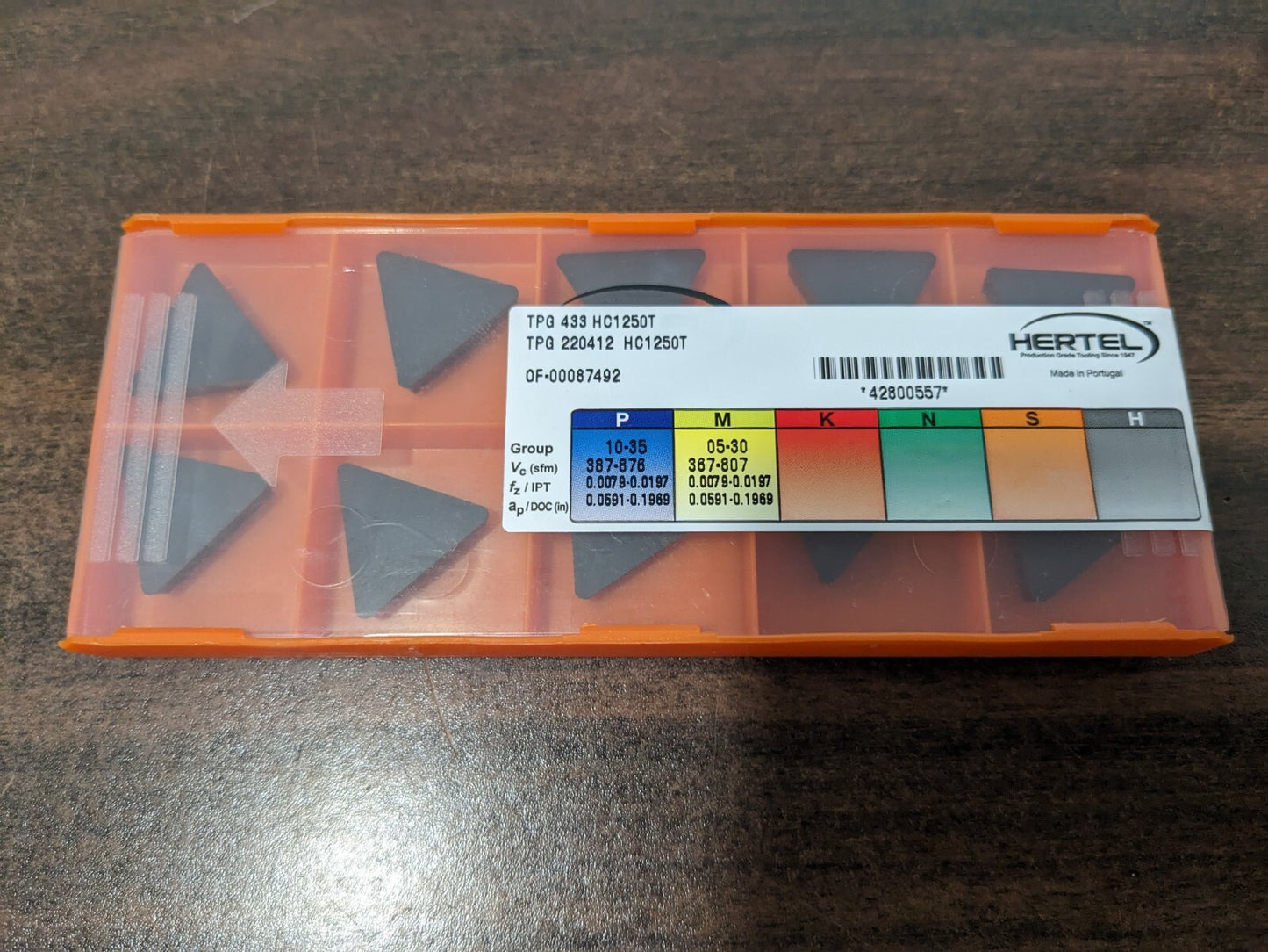 HERTEL Turning Insert 10pk TPG433 HC1250T, Solid Carbide 1002440
