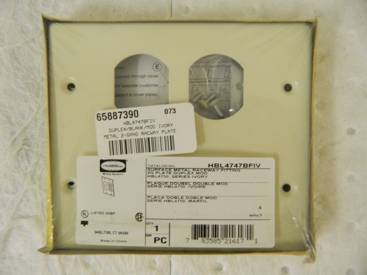 Hubbell 5.43" Long x 4-3/4" High Rectangular Raceway Plate 5 Pack HBL4747BFIV