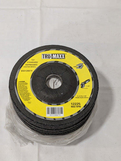 (15) Tru-Maxx Depressed-Center Wheel: Type 27, 5" Dia, 1/4" Thick 35128875