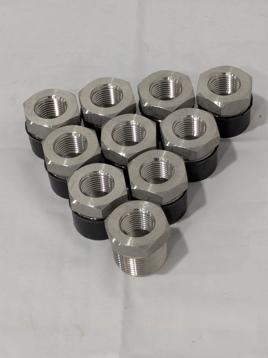 Merit Brass Pipe Bushing: 1 x 1/2", 304 & 304L Stainless Pack of 10 3414D-1608