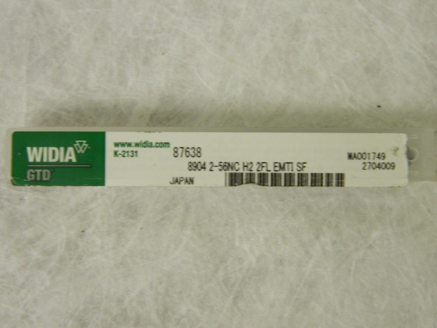 Widia GTD Spiral Flute Tap 2-56 UNC H2 3FL Nitride Vanadium HSS QTY 2  87638