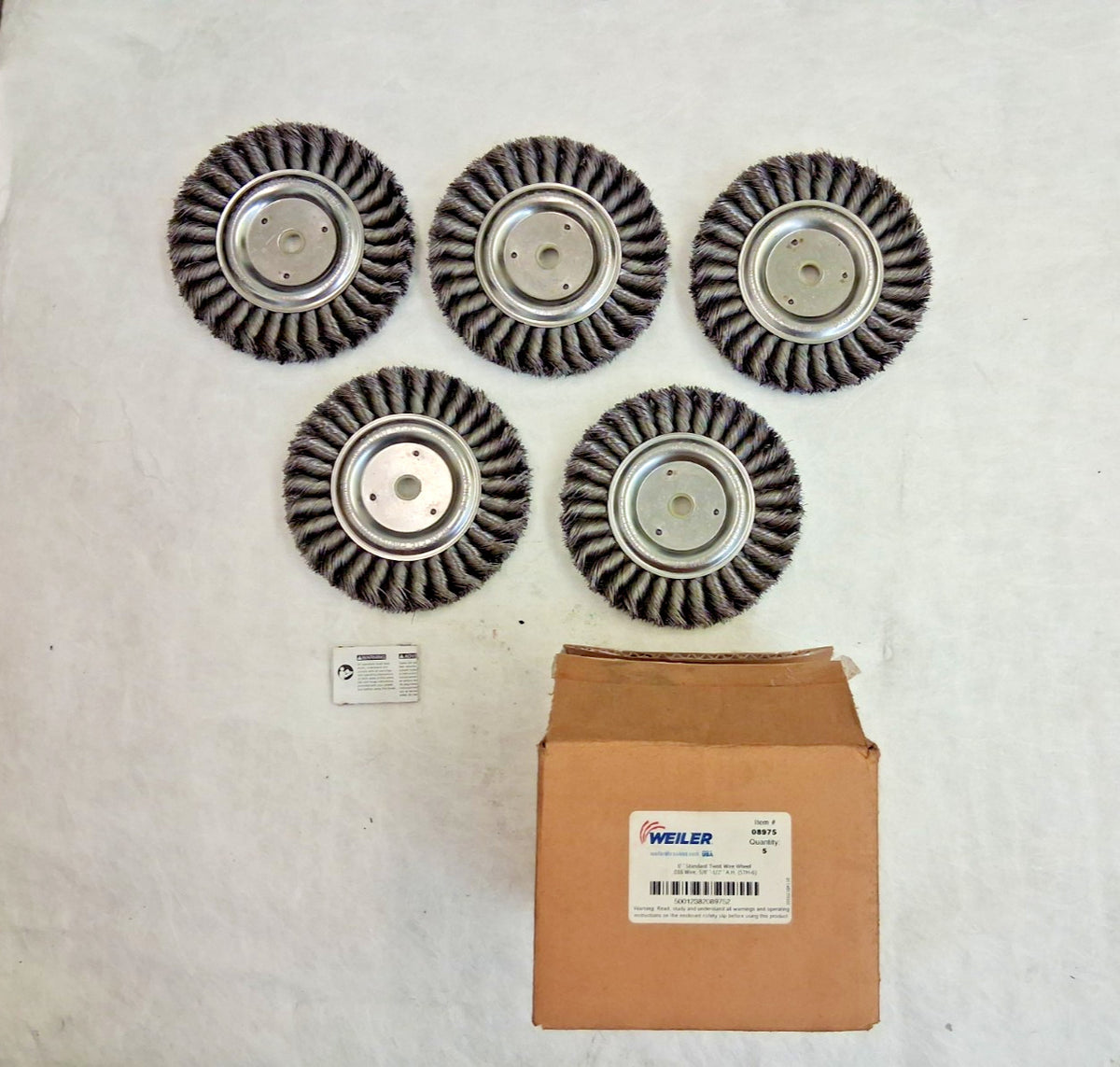 Weiler Knotted Wheel Brush 6" Wheel Dia 5/8" Face Width 0.0160" Wire Dia 08975