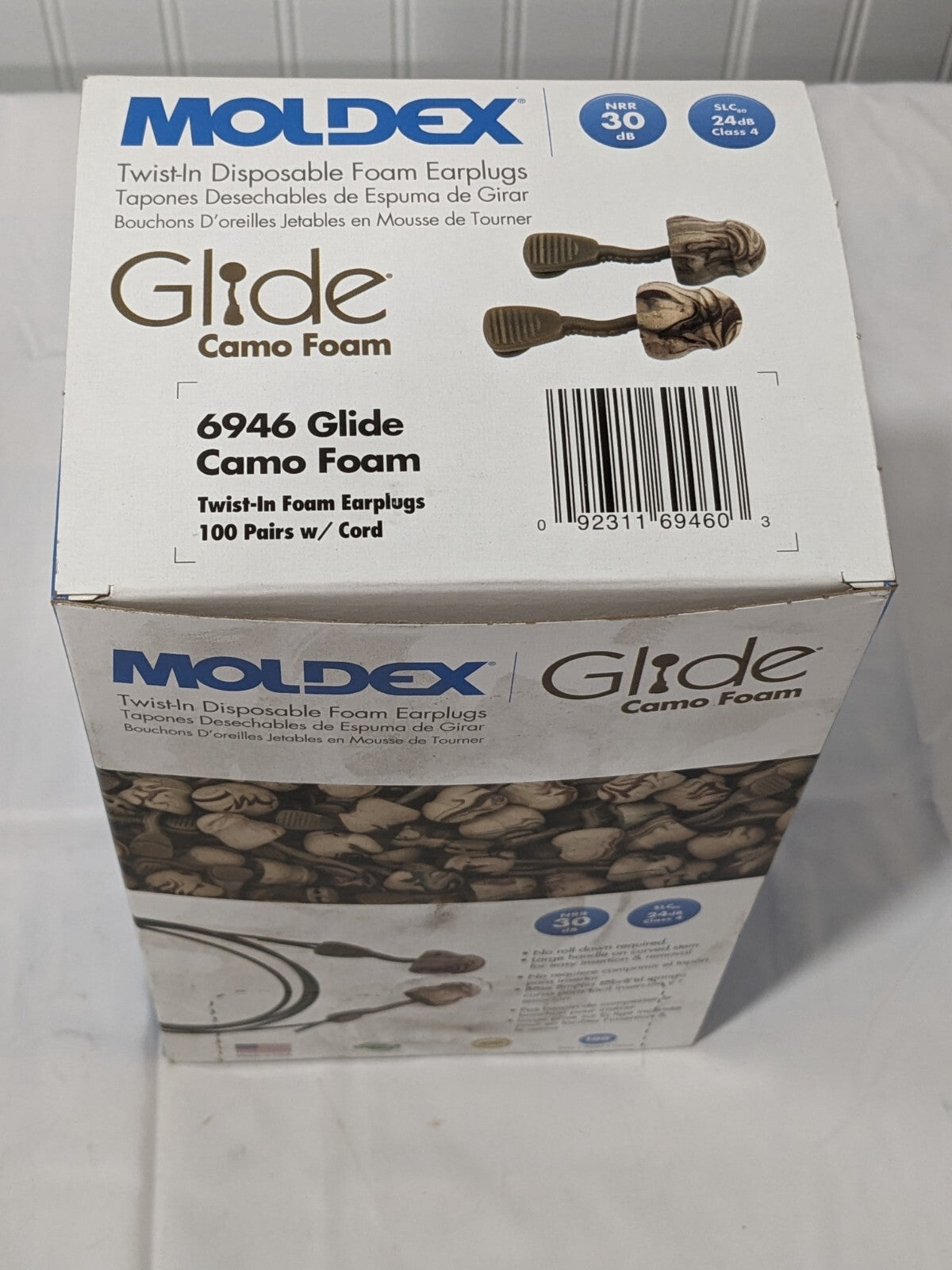 MOLDEX Camo Earplugs: 30 dB, Foam, Bell, Push-In, Corded Qty 100 6946