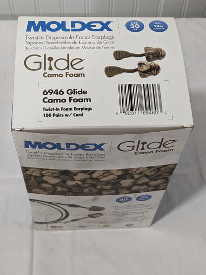 MOLDEX Camo Earplugs: 30 dB, Foam, Bell, Push-In, Corded Qty 100 6946
