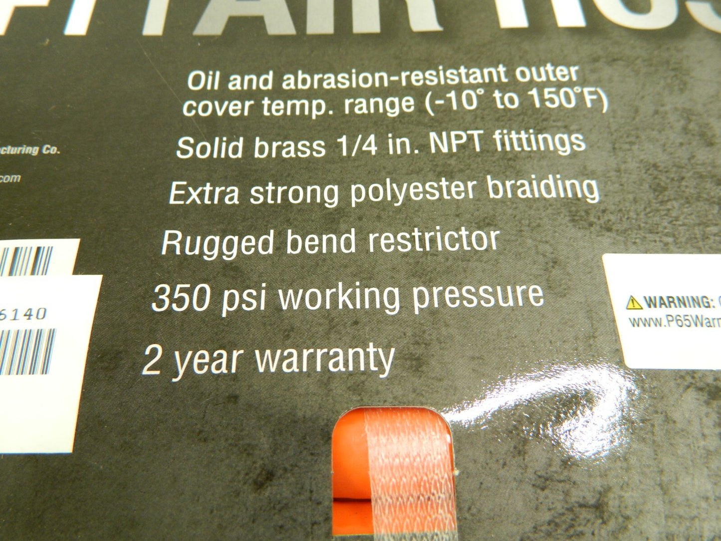Legacy Workforce Commercial Grade Air Hose 3/8  50  Long Orange PVC HWF3850FO2