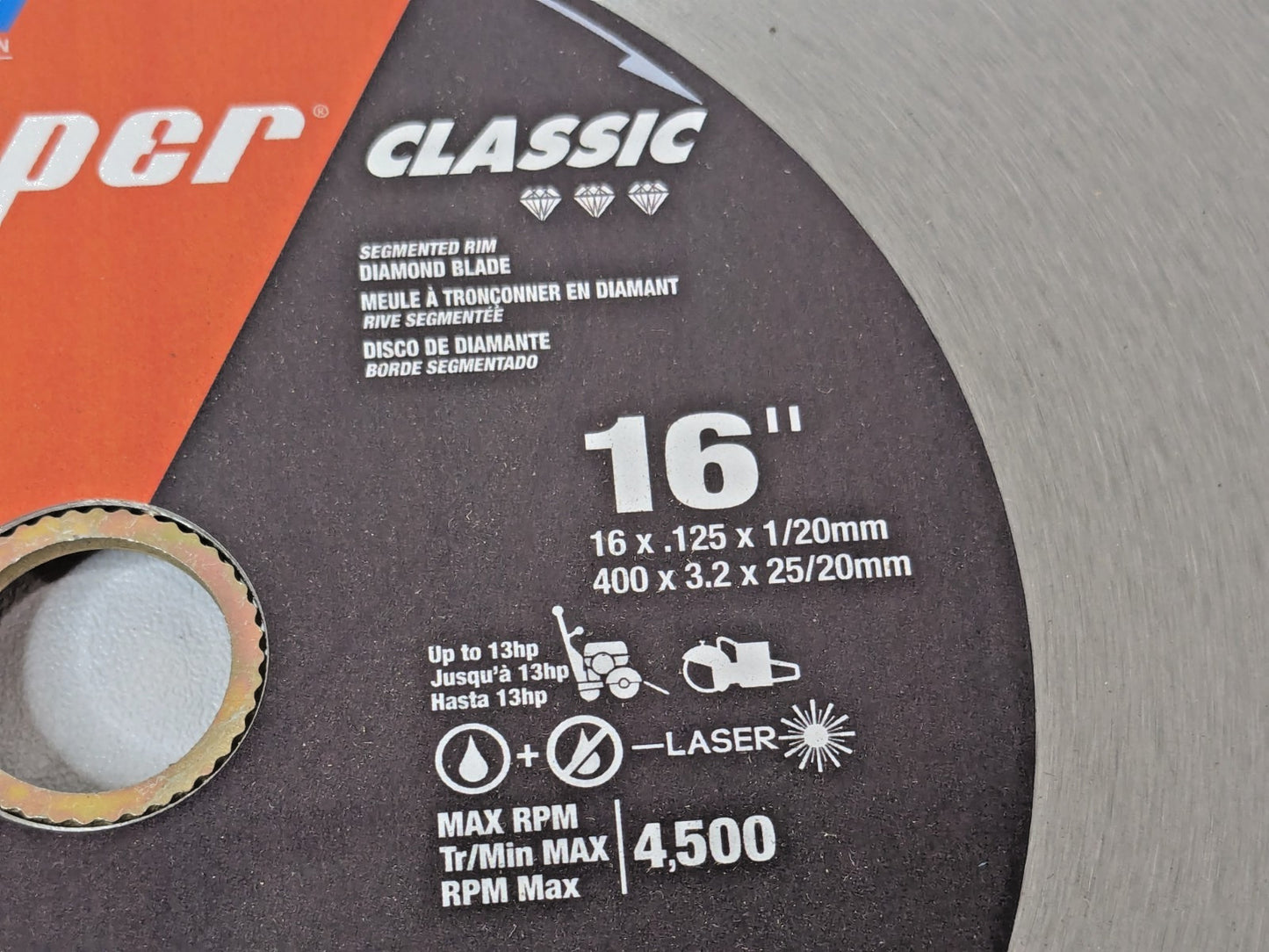 Norton Clipper Classic Segmented Blade 16" x .125" x 1"/20 mm 70184640356