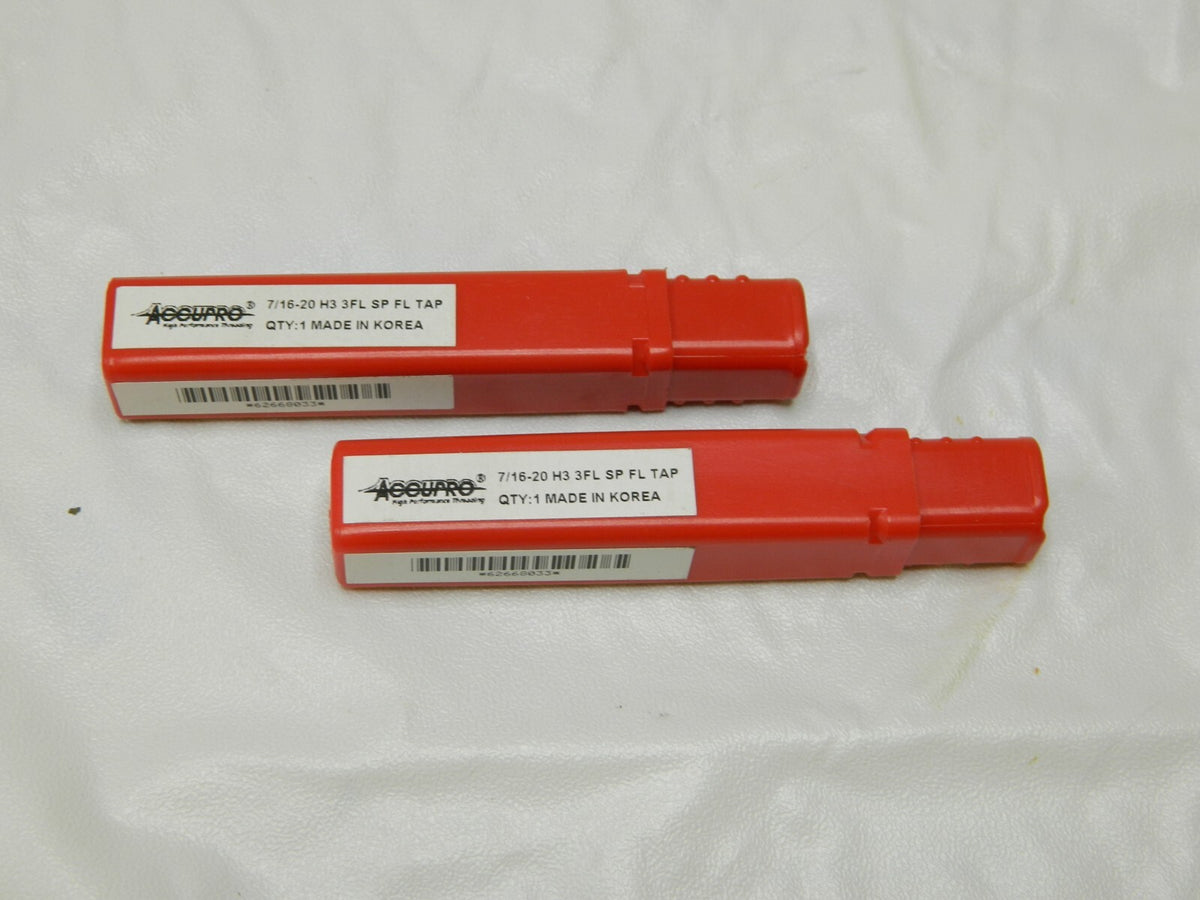 ACCUPRO Spiral Flute Tap: 3 Flute, 7/16-20 Thread Qty 2 62668033