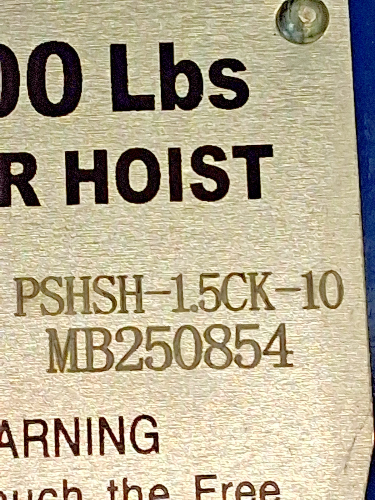Pro-Source Manual Lever Hoist 3000lb Capacity PSHSH-1.5CK-10
