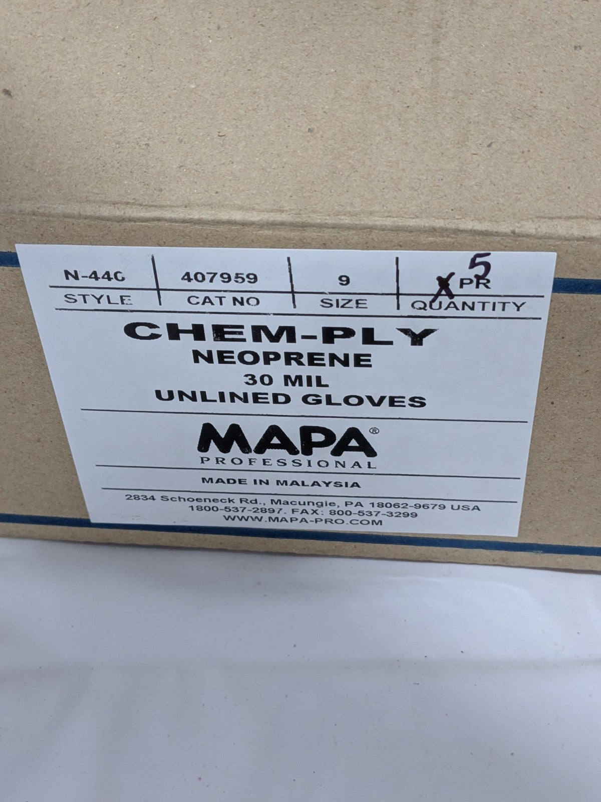 MAPA Chemical Resistant Gloves: Stanzoil Sz L, 30.00 mil, (5 Pairs) 407959