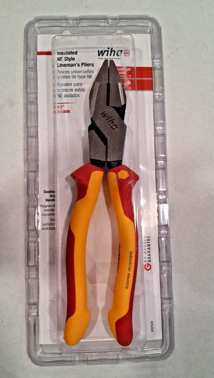 Wiha Style Lineman Plier 9.5" 1000 Vlt NE 32938