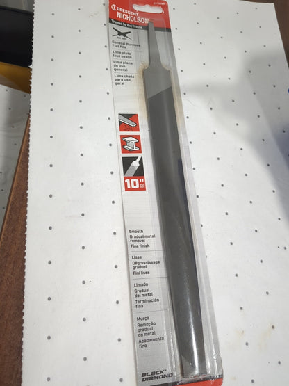 NICHOLSON American-Pattern File: 10" Long, Flat, Double 03732NN
