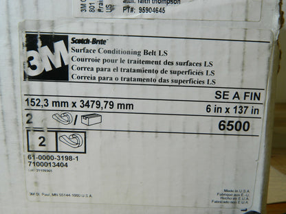 3M Scotch-Brite Surface Conditioning Belt 6" x 137"Low Stretch Qty 2 7100013404