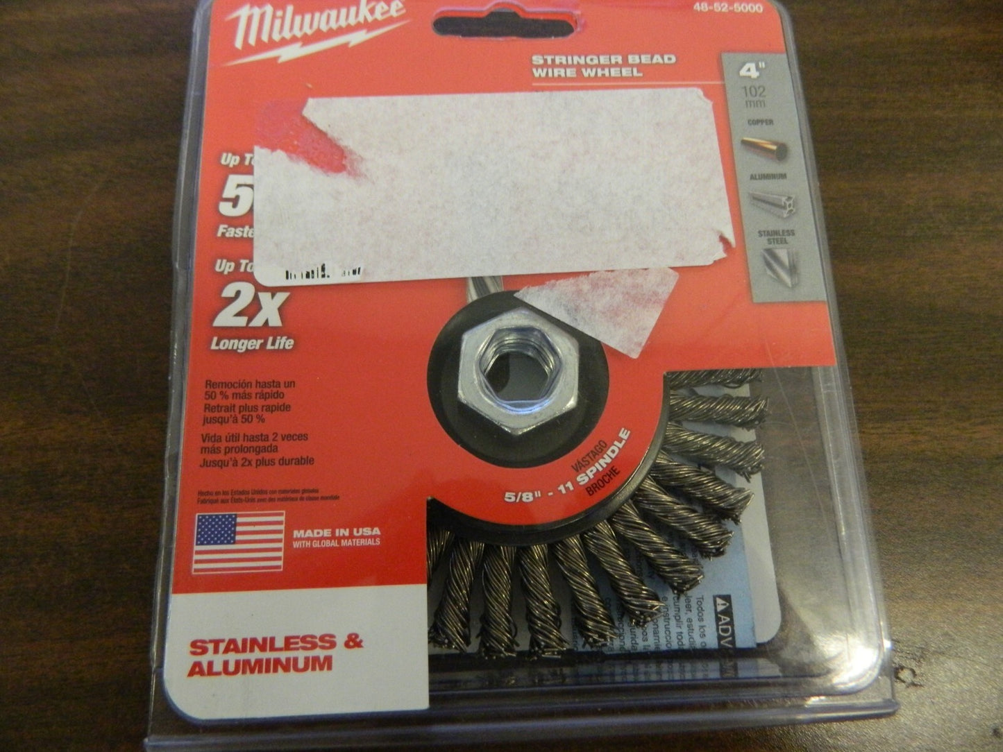 MILWAUKEE TOOL Wheel Brush: 4" Wheel Dia, Stringer Bead 48-52-5000