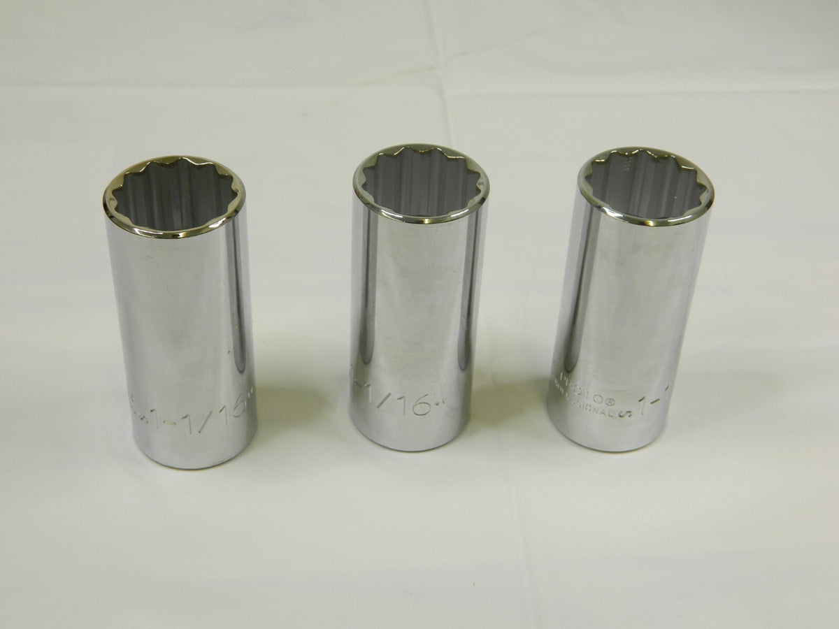 Proto Deep Hand Socket: 1-1/16" Socket, 12-Point Qty 3 J5334