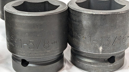 Proto 7 Pcs Impact Socket Set 1" Drive 6PT 1-1/16" to 2-3/16" J76103 INCOMPLETE