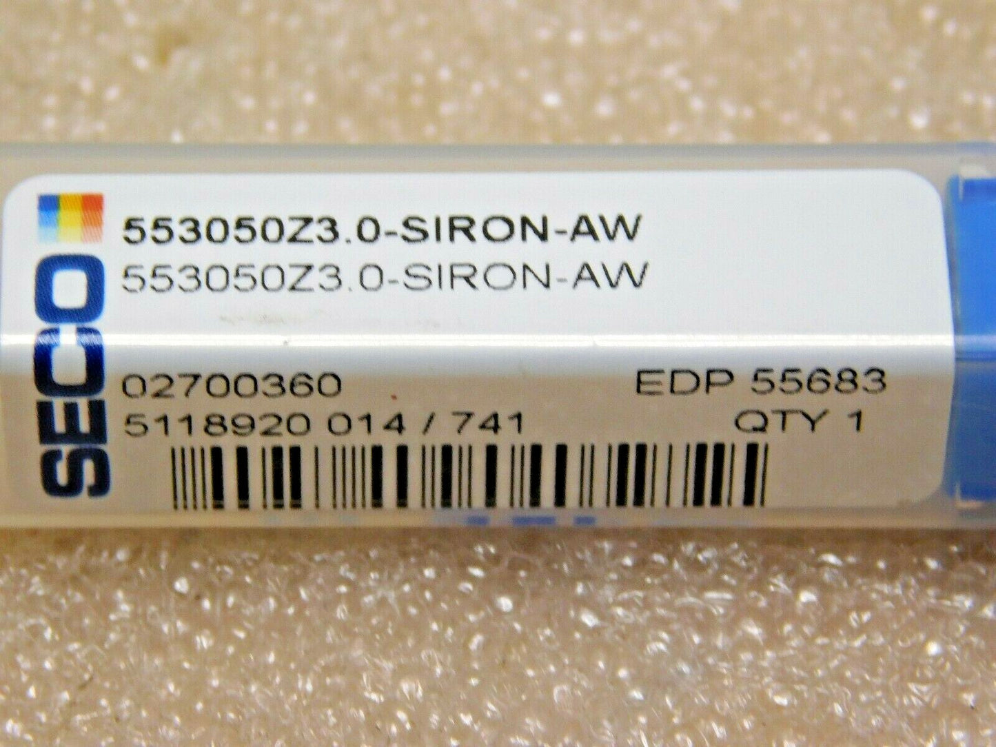 Seco Carbide Corner Chamfer End Mill RH 5mm Dia 3FL 553050Z3.0-SIRON-AW 55683