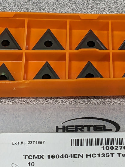 HERTEL Turning Insert: TCMX331 HC135T, Carbide Qty 10 1002700
