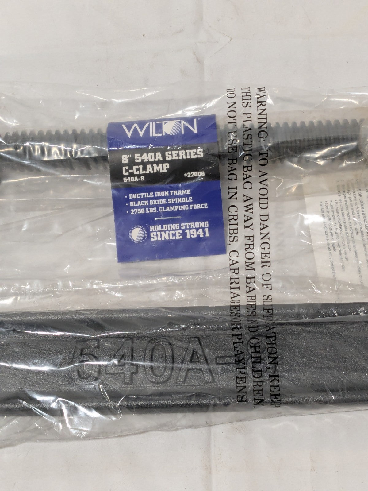 Wilton C-Clamp: 8" Max Opening, 3-1/4" Throat Depth, Light-Duty 22006