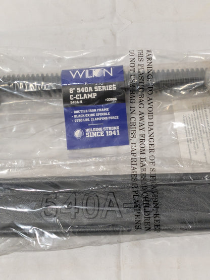 Wilton C-Clamp: 8" Max Opening, 3-1/4" Throat Depth, Light-Duty 22006