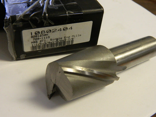 Interstate 1-1/4 1-5/8" LOC  3-7/8" OAL, 2 Fl  Square End Mil Lot of 3. 720-1119