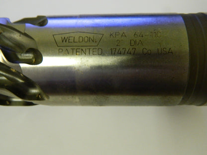 Weldon  8FL 2" x 2" x 6" x 9-3/4" HSCo Uncoated End Mill KPA